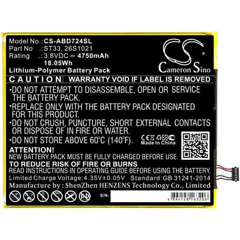 Batterie pour Amazon 26S1021