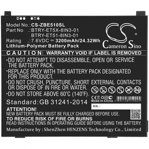 Batterie pour Zebra BTRY-ET51-8IN3-01