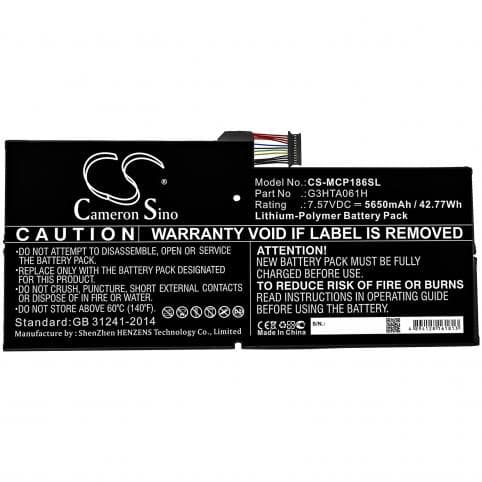 Batterie pour Microsoft G3HTA061H